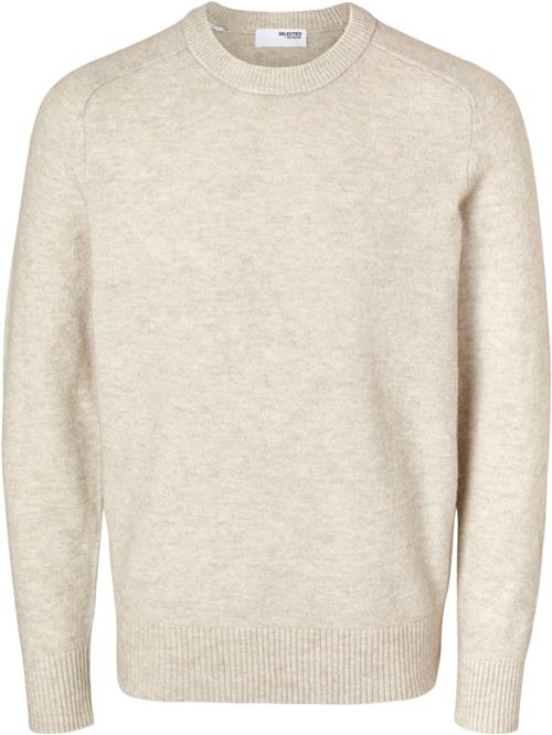 Selected Homme Slhrai LS Knit Crew Neck Mand Oatmeal/melange Sweaters Regular Fit Str L - hos Magasin