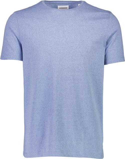 Se Lindbergh Mouliné Oneck tee S/S Mand New Dk Blue Mix Kortærmede T-shirts Relaxed Fit Str M - hos Magasin ved Magasin