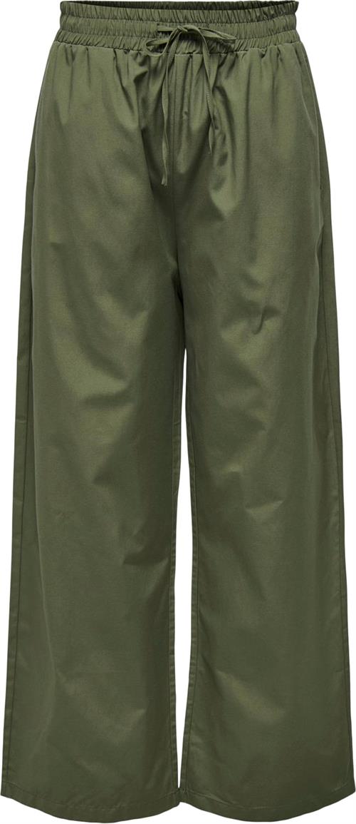 Se ONLY Onlfridi Loose Pants WVN Kvinde Olive Night Bukser Med Brede Ben Regular Fit Str S - hos Magasin ved Magasin