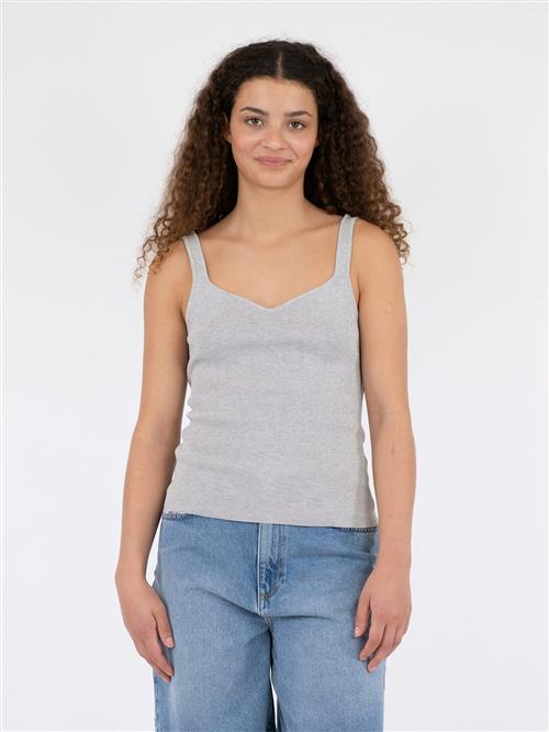 Neo Noir Hanora Knit Top Kvinde Light Grey Melange Tanktoppe Str 34 - hos Magasin