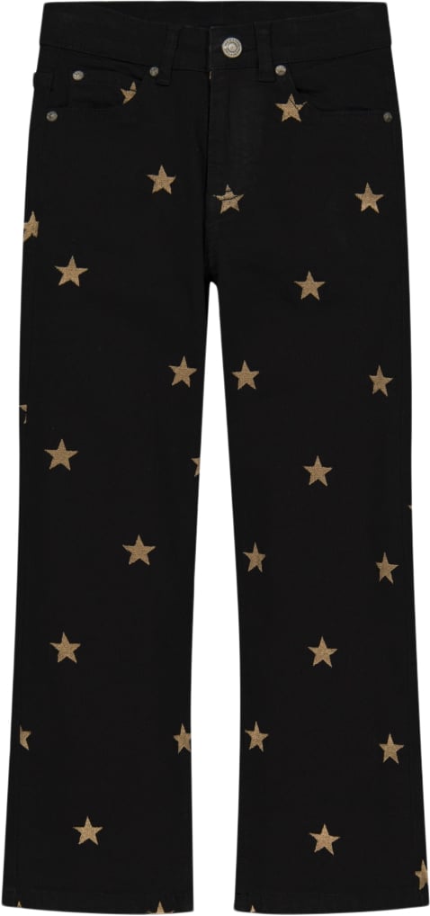 The New Tningbritt Straight Jeans Str 122-128 cm/7-8 år Piger - Black Denim Jeans Bomuld hos Magasin