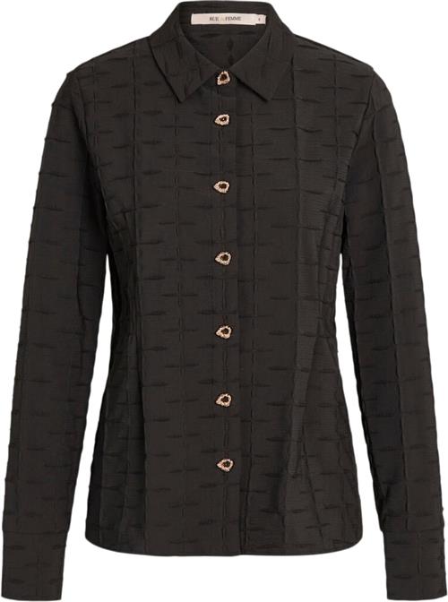 Rue de Femme ¤ Emily Shirt RdF ¤ Kvinde Black Langærmede Skjorter Str L - hos Magasin