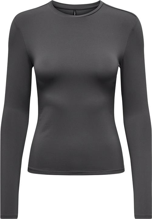 Se ONLY Onlea L/S TOP Oneck JRS Kvinde Thunderstorm Langærmede T-shirts Regular Fit Str XL - hos Magasin ved Magasin