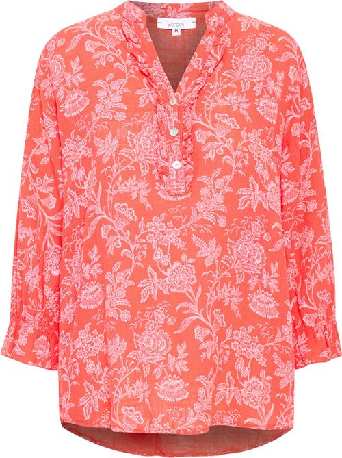 Sorbet Sbalexa F 3/4 Blouse Kvinde Porcelain Rose Langærmede Bluser Str XXL - hos Magasin