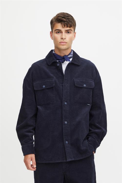 Casual Friday Cfaugusto 0090 Corduroy Overshirt Mand Dark Navy Cardigans Relaxed Fit Str XL - hos Magasin