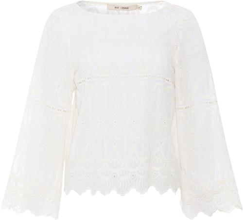 Se Rue de Femme ¤ Colette Blouse RdF ¤ Kvinde Offwhite Langærmede Bluser Str S - hos Magasin ved Magasin