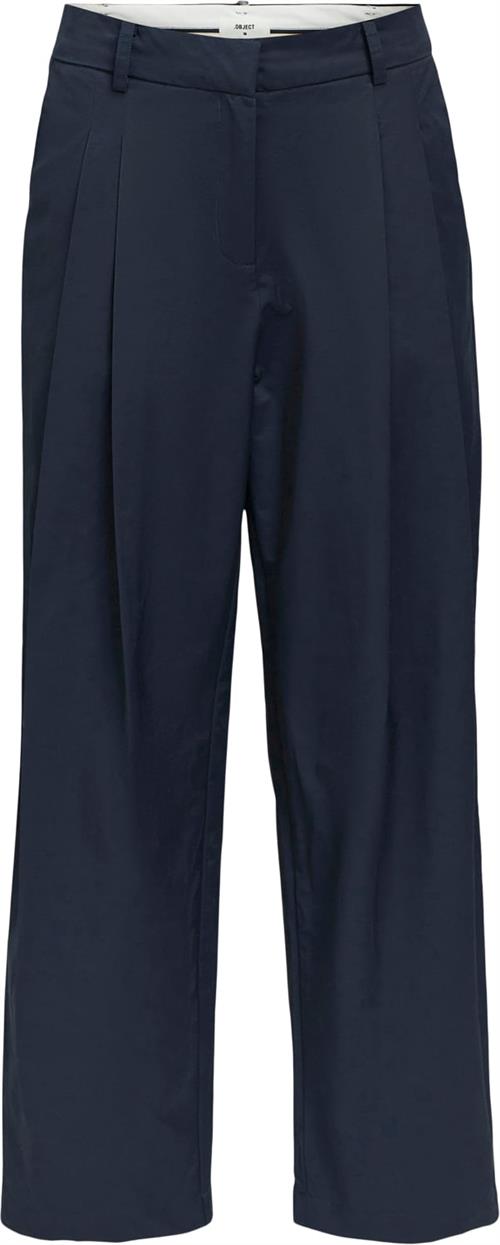 Object Objdina HW Wide Carrot Pants 134 Kvinde Sky Captain Bukser Med Lige Ben Str 38 - hos Magasin