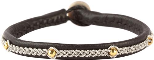 Se BeChristensen Victoria Facet Gold Beads Black L (20-21cm) - Kædearmbånd Med Vedhæng Læder hos Magasin ved Magasin