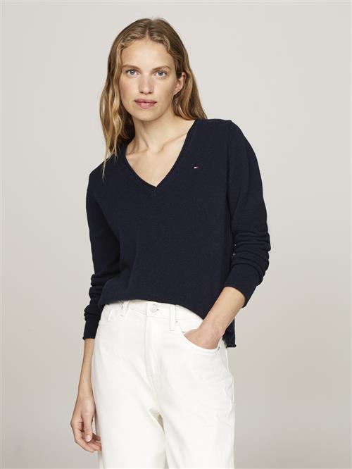 Tommy Hilfiger Soft Wool VNK LS Sweater Kvinde Desert Sky Langærmede Bluser Str XS - hos Magasin