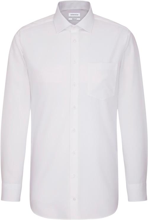 Seidensticker Business Shirt Regular Long Sleeve Kentcollar Uni Mand White Langærmede Skjorter Regular Fit Str 41 - hos Magasin