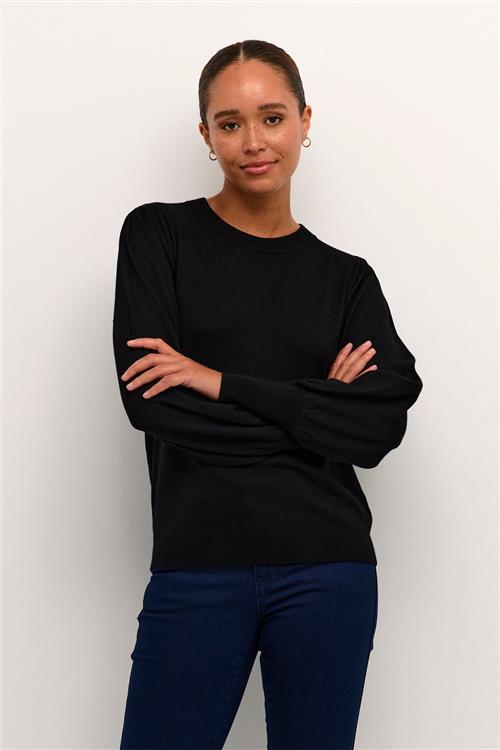 Se Kaffe Kalizza Round Neck Knit Pullover Kvinde Black Deep Sweaters Str S - hos Magasin ved Magasin