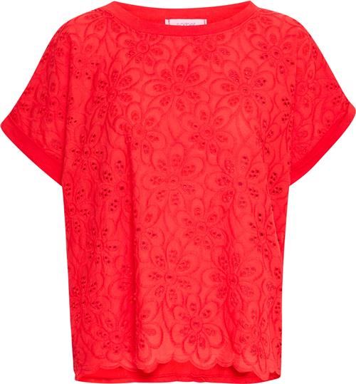 Sorbet Sbjacey Flower TEE Kvinde Ribbon Red Kortærmede T-shirts Str M/L - hos Magasin