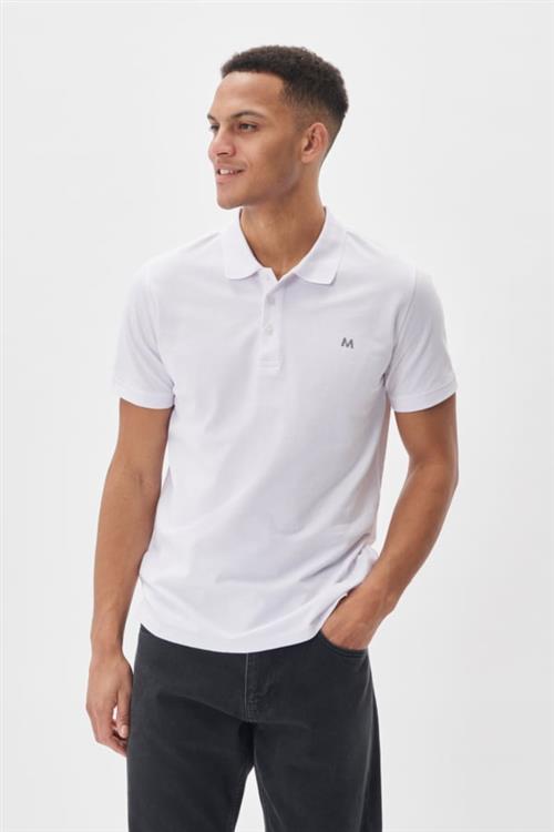 Matinique Mapoleo Melange Mand White Kortærmede Poloer Regular Fit Str M - hos Magasin