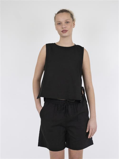 Neo Noir Svetlana Linen Top Kvinde Black Toppe Str 38 - hos Magasin