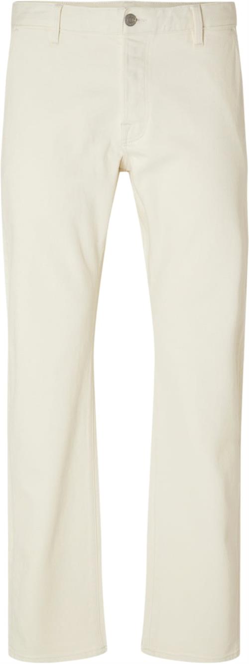 Selected Homme Slh196straight Dave 3411 Color CHI Mand Egret Chinos Str "33/""32" - hos Magasin