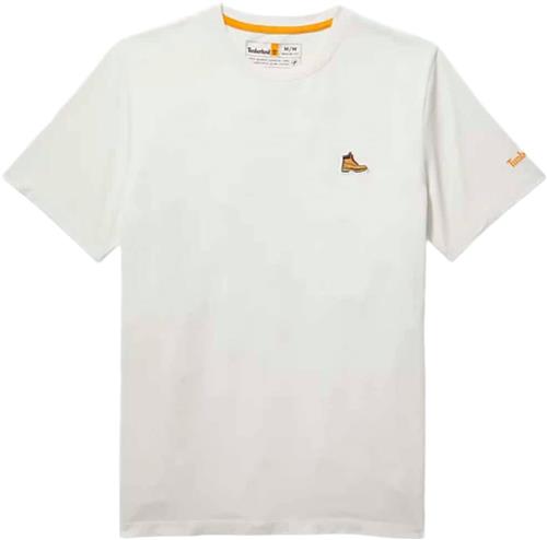 TIMBERLAND Boot Logo tee Mand White Kortærmede T-shirts Str XL - Bomuld hos Magasin