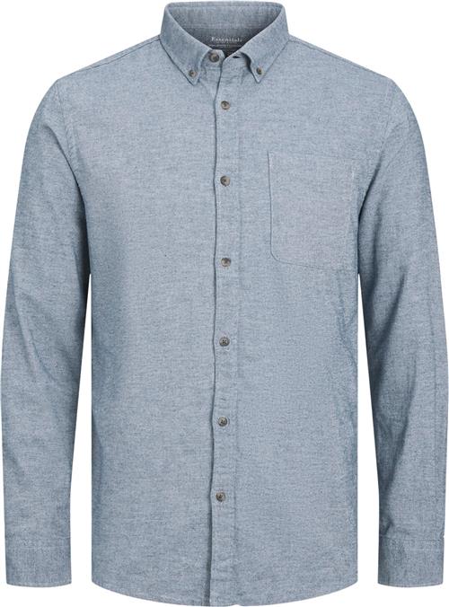 Jack & Jones Jjeclassic Melange Shirt LS SN Mand Faded Denim Langærmede Skjorter Str L - hos Magasin