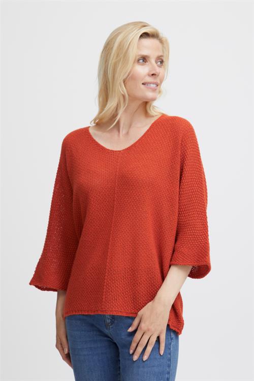 Se Fransa Fxreta Knit Blouse Kvinde Terra Cotta Sweaters Str S/M - hos Magasin ved Magasin