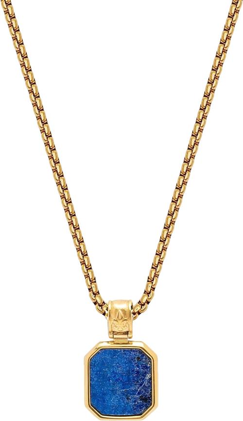 Nialaya Gold Plated Necklace With Square Blue Lapis Pendant "27""" - Halskæder hos Magasin