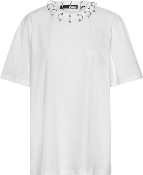 Se ROTATE Birger Christensen Oversized Ring Tshirt Kvinde Bright White Kortærmede T-shirts Str 38 - hos Magasin ved Magasin