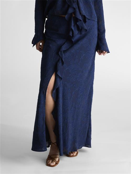 Neo Noir Vinza Burnout Skirt Kvinde Navy Maxi Nederdele Str 40 - hos Magasin