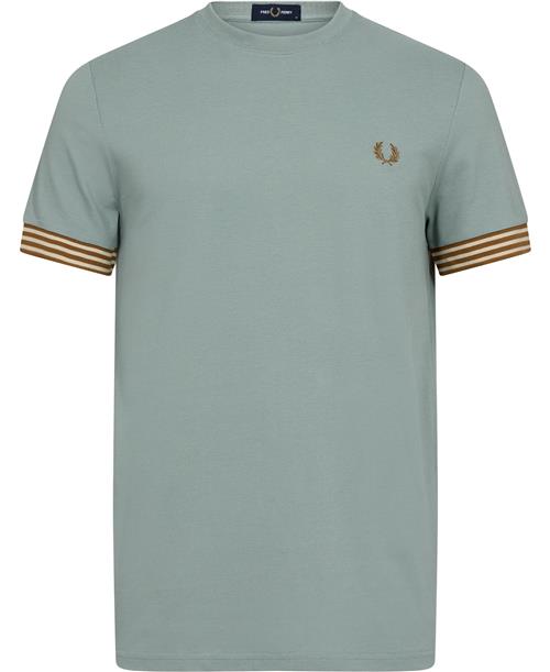 Fred Perry M7707 Mand Silver Blue Kortærmede T-shirts Str XL - Bomuld hos Magasin