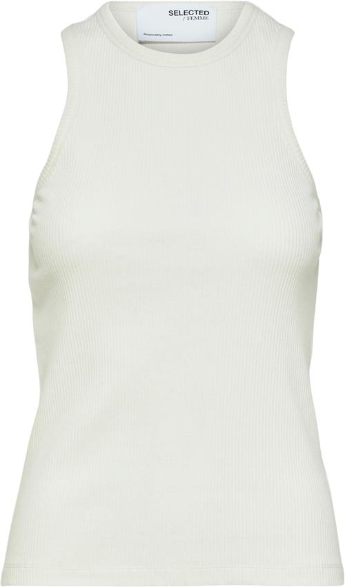 Se Selected Femme Slfanna Oneck Tank TOP Noos Kvinde Hvid Tanktoppe Str L - hos Magasin ved Magasin