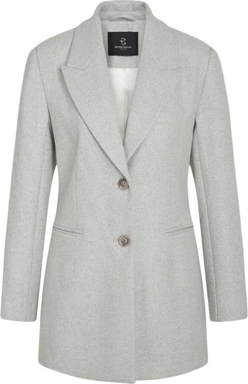 Bruuns Bazaar Elderbbfana Blazer Kvinde Light Grey Melang Blazere Str 34 - Uld hos Magasin