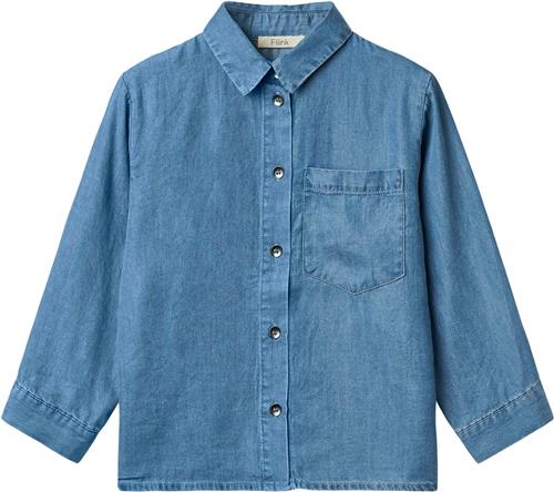 Fliink Hurlum Oversize Shirt Str 2Y/92 - Light Denim Blue Skjorter Denim hos Magasin