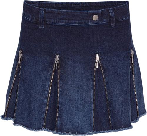 Cannari Concept Zip Mini Pleat Skirt Kvinde Vintage Indigo Blue Korte Nederdele Str 38 - hos Magasin