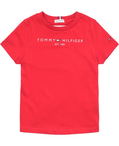 Tommy Hilfiger Essential TEE S/S Str 14 år / 164 cm - Deep Crimson Kortærmede T-shirts Bomuld hos Magasin