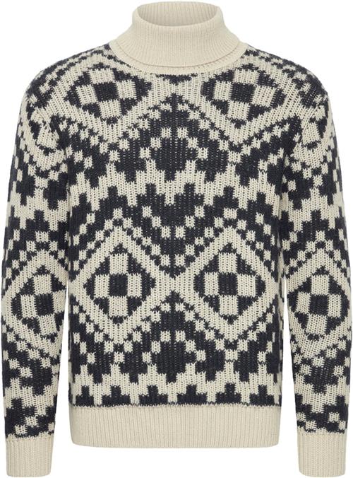 Se Casual Friday Cfklaes Roll Neck Wool Knit Mand Dark Navy Cardigans Relaxed Fit Str L - hos Magasin ved Magasin