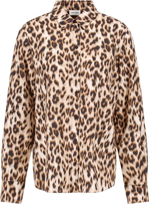 Gerry Weber Blouse 1/1 Sleeve Kvinde Sesame/camel/schwarz Leo Print Toppe Str 46 - hos Magasin