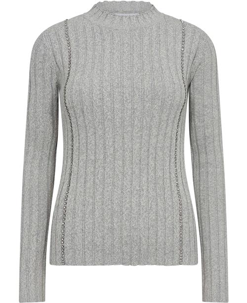 Patrizia Pepe Maglia/knit Kvinde Mineral Gray Melange Sweaters Str 38 - Polyester hos Magasin