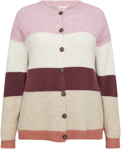 Se Wasabiconcept Wasuna Stripe 3 Kvinde 4615c Pink Combi Cardigans Str 50/52 - Uld hos Magasin ved Magasin