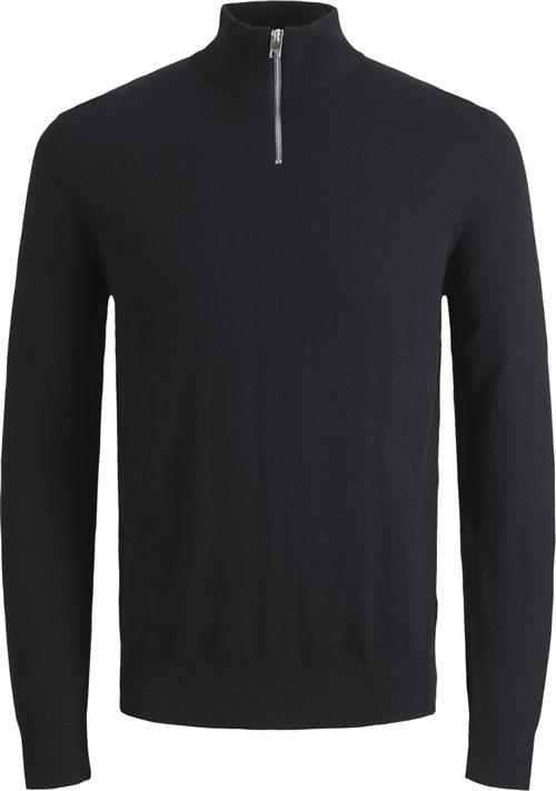 Jack & Jones Jjeemil Knit Half ZIP Noos Mand Sort Turtlenecks Str S - hos Magasin