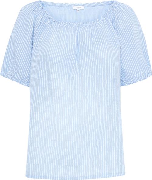 Sorbet Sbalexa Stribe SS TOP Kvinde Cerulean Kortærmede Bluser Str L - hos Magasin