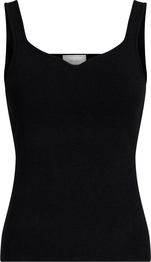 Neo Noir Hanora Knit Top Kvinde Black Tanktoppe Str 44 - hos Magasin