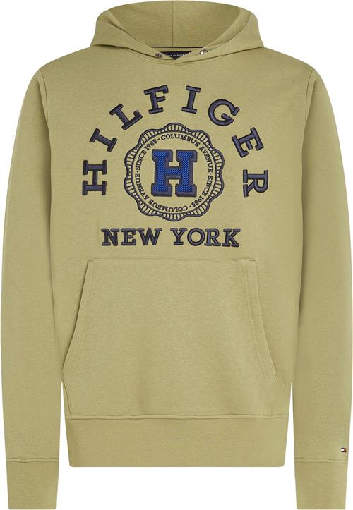 Se Tommy Hilfiger Hilfiger Coin Linen Hoody Mand Faded Olive Hoodies Str S - hos Magasin ved Magasin