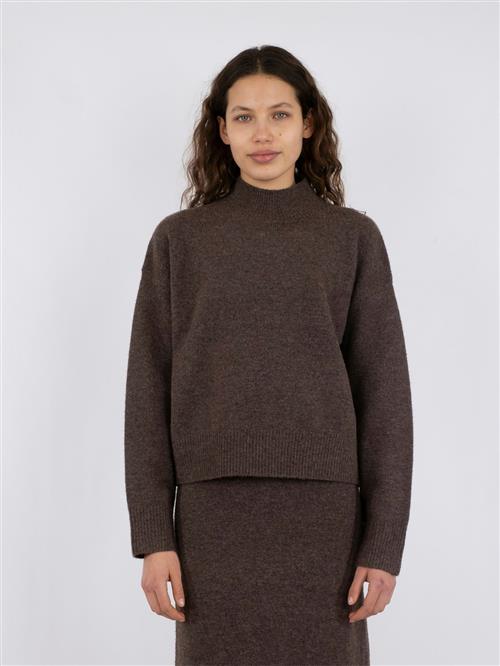 Se Neo Noir Paulina Knit Blouse Kvinde Brown Melange Sweaters Str 44 - hos Magasin ved Magasin