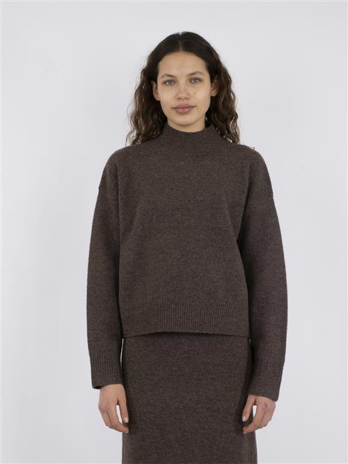 Se Neo Noir Paulina Knit Blouse Kvinde Brown Melange Sweaters Str 34 - hos Magasin ved Magasin