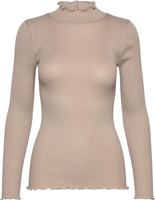 Rosemunde Boston Turtleneck W/lyrex Kvinde Silver Lining Langærmede Bluser Str XS - hos Magasin