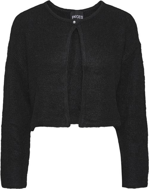 Se Pieces Pcruno LS Knit Cardigan BC Kvinde Sort Cardigans Str XS - hos Magasin ved Magasin