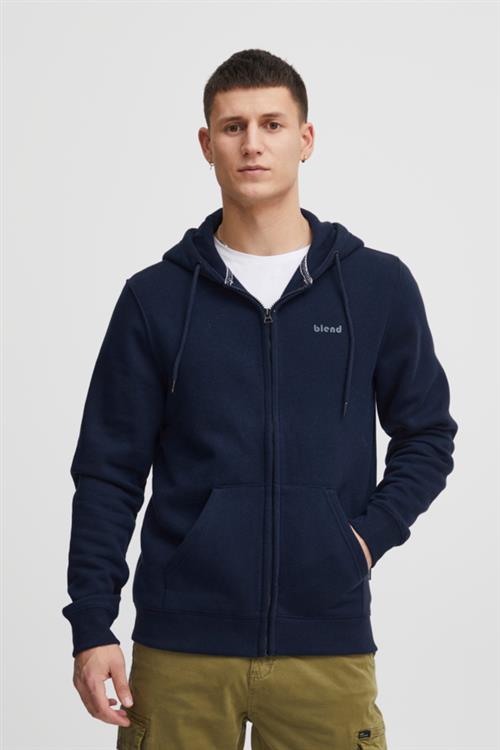 Blend Bhdownton Zipthrough Sweatshirt Mand Dress Blues Hoodies Regular Fit Str XL - hos Magasin