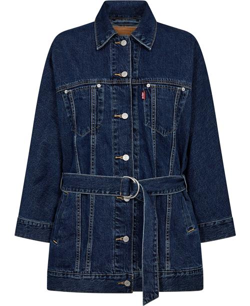 Levi's Belted Dolman Trucker Shes NIC Kvinde Blå Denimjakker Str L - hos Magasin