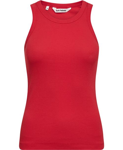 Se Soft Rebels Sradelynn Tank Top Gots Kvinde Racing Red Kortærmede T-shirts Slim Fit Str XL - hos Magasin ved Magasin