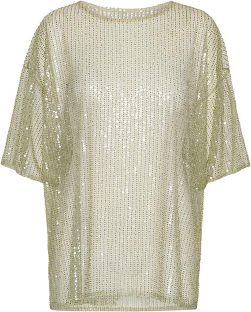 REMAIN Sequin Shirt Kvinde Bog Kortærmede T-shirts Str 32 - hos Magasin