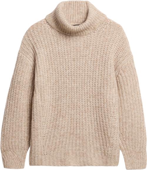 Superdry Brushed RIB Slouch NK Jumper Kvinde Light Sand Twist Sweaters Str 06-aug - hos Magasin