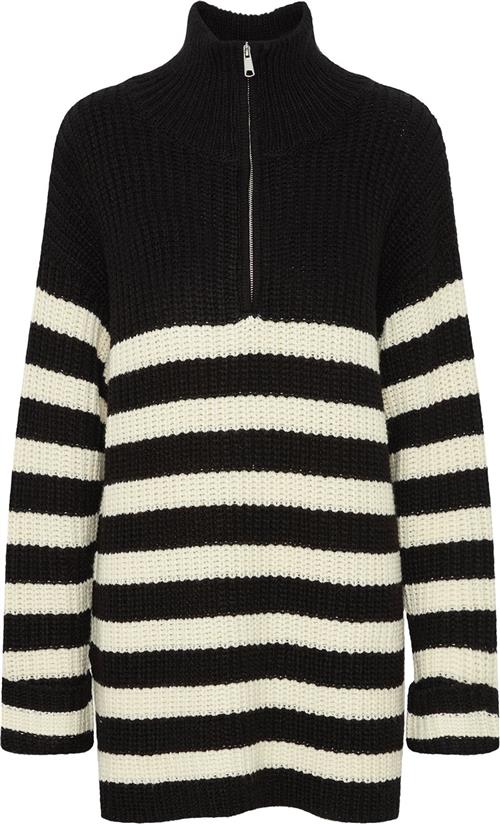 Se ICHI Ihbarisa LS Kvinde Black Rullekraver Loose Fit Str S - hos Magasin ved Magasin