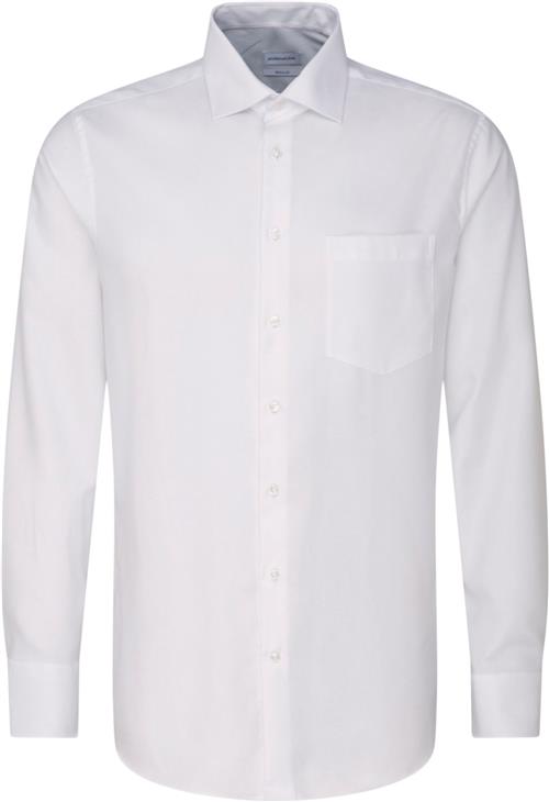 Seidensticker Business Shirt Regular Long Sleeve Kentcollar Uni Mand White Langærmede Skjorter Str 41 - hos Magasin